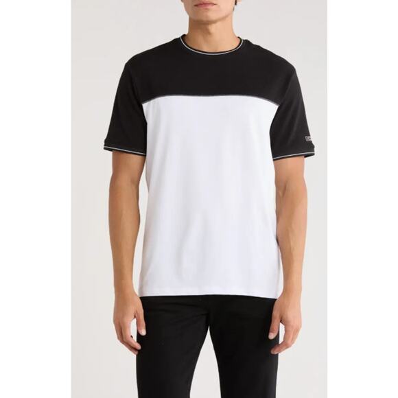 NWT DKNY Sportswear Black White Jupiter Colorblock T-Shirt Men's Size Medium - Picture 1 of 4